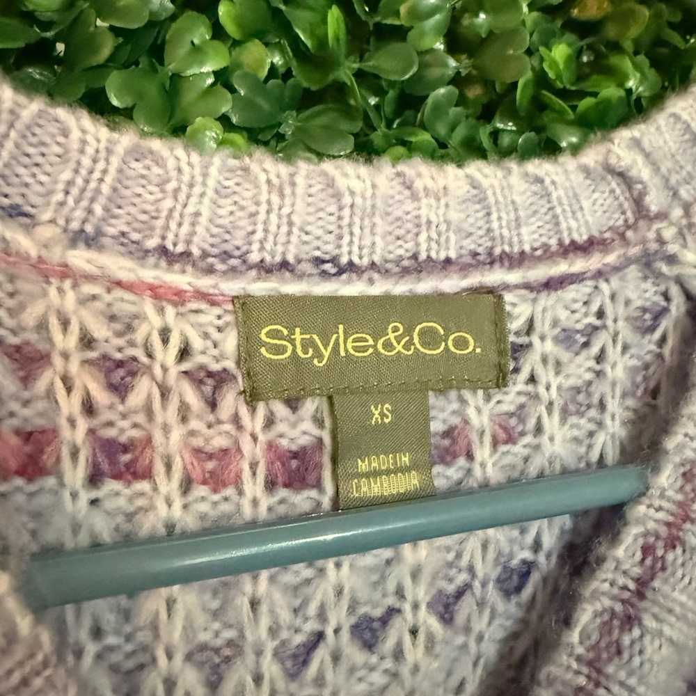 Women's Multicolor Purple Knit Sweater - Picture 3 of 3